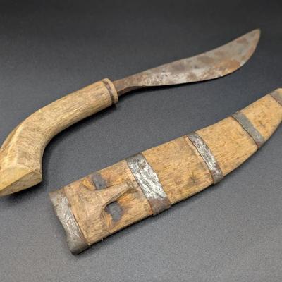 Kukri Knife and Wooden Sheath