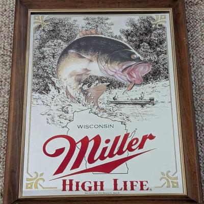 Miller High Life Wisconsin Bass Mirror 