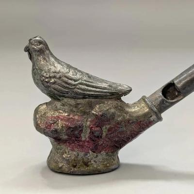 Antique Cast Metal Water Warble Whistle