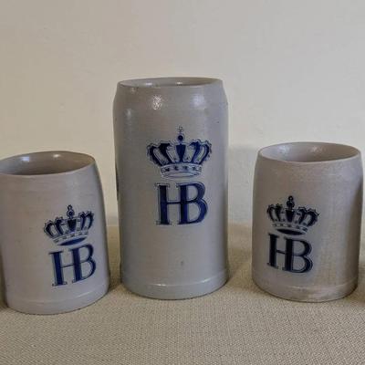 German Stoneware Beer Steins