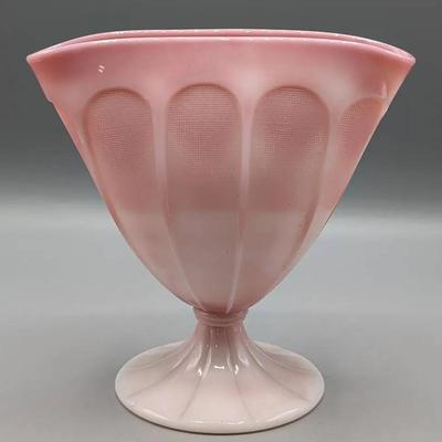 Fenton Rosalene Pink Paneled Fan Vase 