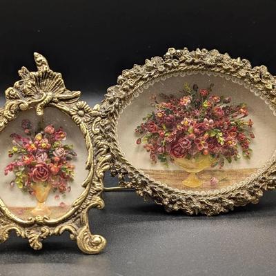 Shadow Box Frames of Shell Florals 