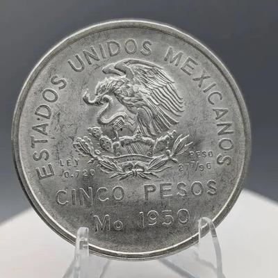 1950 Mexico 5 Pesos Commemorative Coin