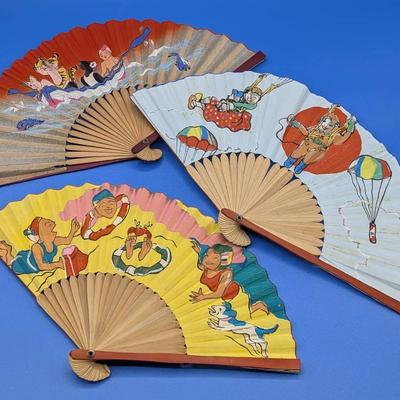 Children's Japanese Paper Fans 