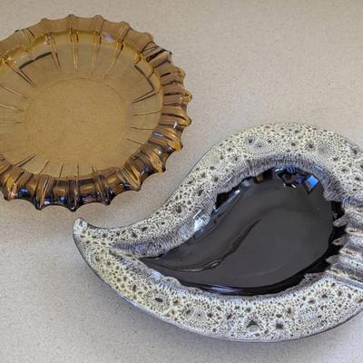 Fostoria and Evangeline Mid Century Ashtrays 