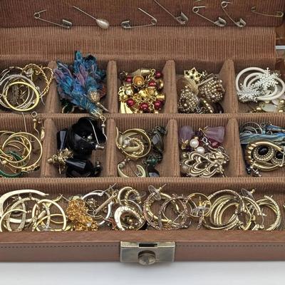 Vintage Case of Pierced Earrings 