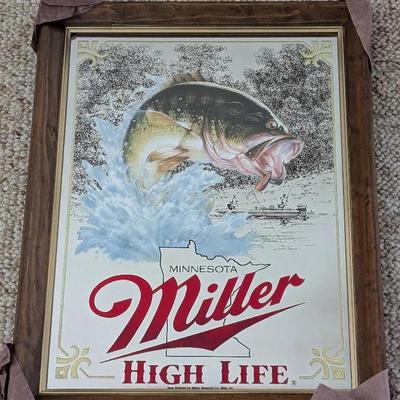 Miller High Life Minnesota Bass Mirror 