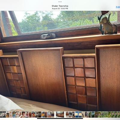 Sale Photo Thumbnail #4: Walnut Brutalist Headboard Queen Tobago Canadian