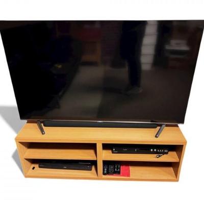 TCL 55” TV with Stand, Yamaha Soundbar, Sony Blu-ray & Magnavox DVR	