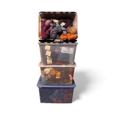 4 Bins of Yarn – Blue Moon, Manos del Uruguay, Patons & More - Set 1	