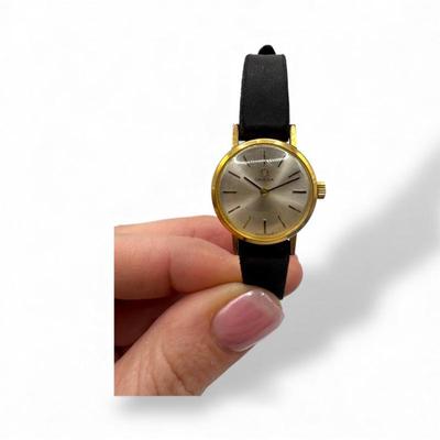 Vintage Women’s Omega Wristwatch – Gold Tone Case, Nylon Band	