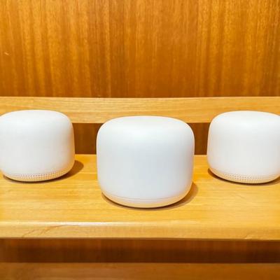 Set of 3 Google Nest WiFi Routers Model H2D w/ Power Cords	