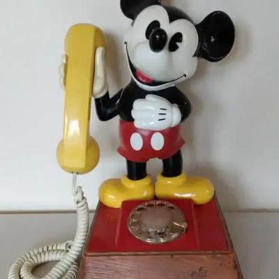 1970s “The Mickey Mouse Phone” by American Telecommunications Corp – Rotary Dial Telephone