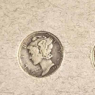 Mercury Dimes Trio – 1920s–1940s U.S. Silver Coins