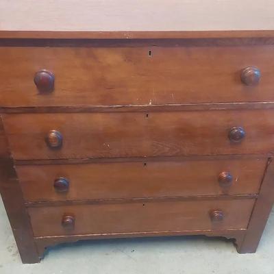 Empire Chest of Drawers-Handcrafted Solid Wood (c.1840s–1860s)