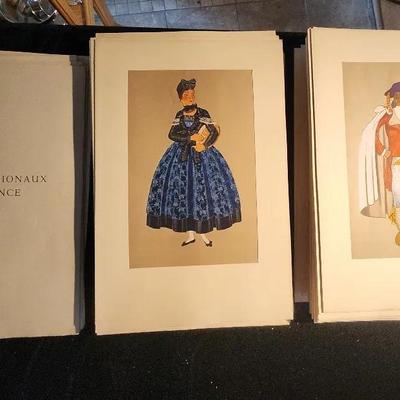 “Les Costumes Régionaux de la France” – Portfolio of French Costume Prints (c. 1930s–1940s)
