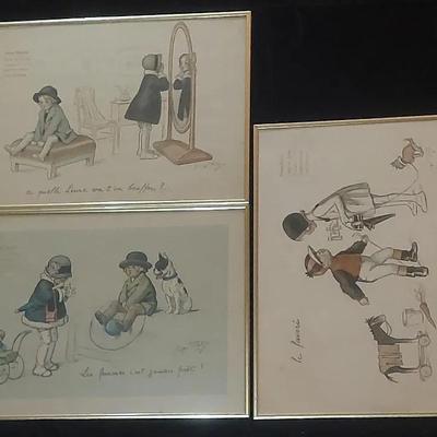 Mid Century French Child Illustrations  