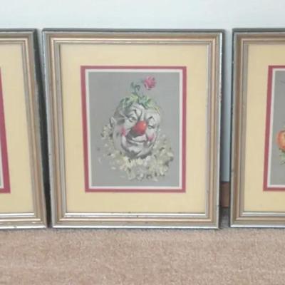 Clown Portrait Prints – Framed Mid-Century Style