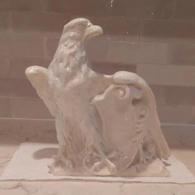 White Ceramic Eagle Sculpture (c. 1920s–1940s)