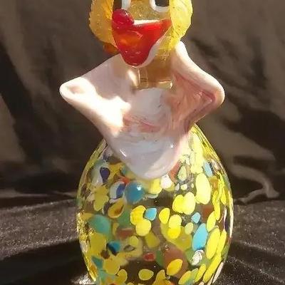 Vintage Murano-Style Art Glass Clown Figurine
