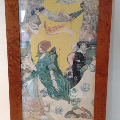 Framed Art Deco-Style Print – “The Birthday of the Infanta” by Harry Clarke (1920s Illustration)
