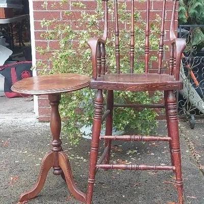 Antique Turned Wood High Chair – Victorian Style (c. 1890s–1910s)
