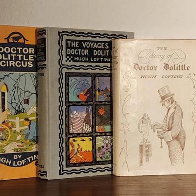 Vintage Doctor Dolittle Book Trio by Hugh Lofting (1930s–1940s Editions)
