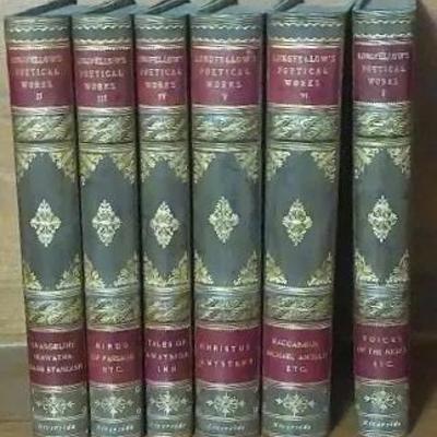 Antique “Longfellow’s Poetical Works” – Complete 6-Volume Set (c. 1880s–1890s)