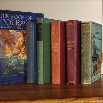 Vintage Adventure & Classic Literature Lot – “The Book of Courage” & Works by Richard Harding Davis