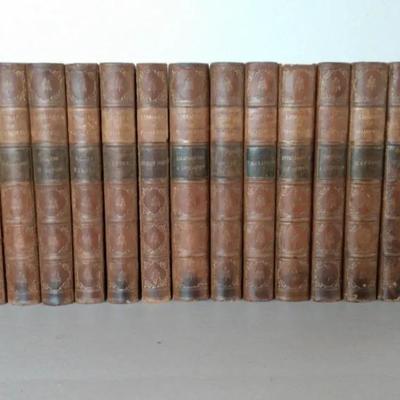 Antique “Library of Famous Literature” Leather-Bound Set – 1870 Edition
