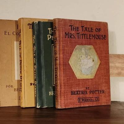 Vintage Beatrix Potter Book Lot – The Tale of Mrs. Tittlemouse & The Tale of Peter Rabbit (Early F. 