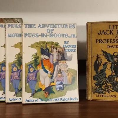 Vintage Children’s Book Lot – “Puss-in-Boots Jr.” & “Little Jack Rabbit” by David Cory
