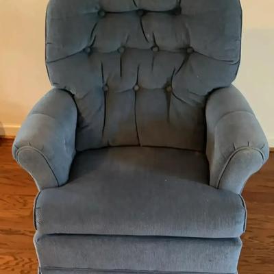 Best Chair Company Blue Swivel Rocking Chair