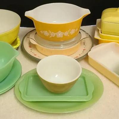 Colorful Fire-King and Pyrex Bakeware Collection