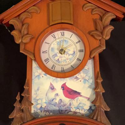 Bradford Exchange Battery-Operated Cardinal Cuckoo Clock