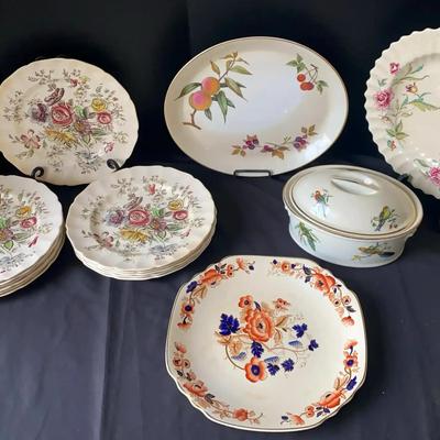 Floral China Collection Featuring Sheraton England & Wedgwood Plates