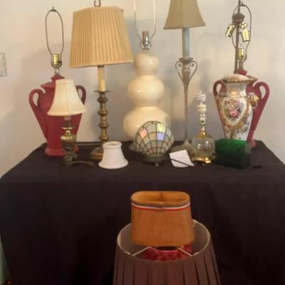 Collection of Decorative Table Lamps with Shades