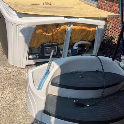 Roto Ops 6-Person Portable Electric Spa with Steps & Cover