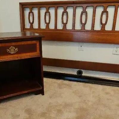 Classic Wood-Look Nightstand and Full/Queen Size Headboard