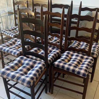 Dining Table with 8 Ladder-Back Chairs