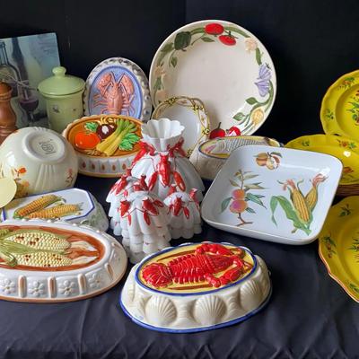 Elyse by Luneville French Plates, Lobster Serveware & Ceramic Décor Collection