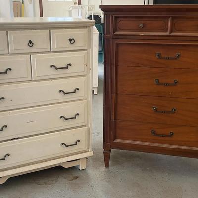 White Painted 8-Drawer Dresser & Dixie 6-Drawer Chest