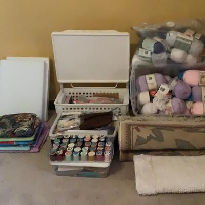 Craft & Sewing Collection with Yarn, Thread, Fabric & Runners