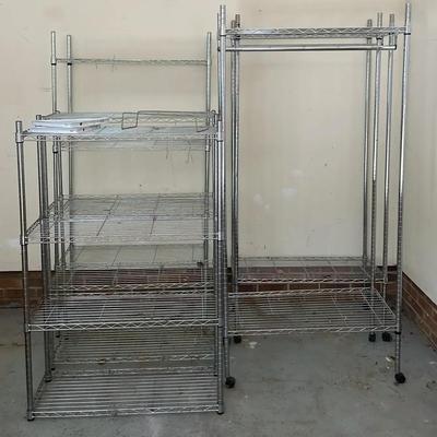 Chrome Wire Shelving & Garment Rack Set