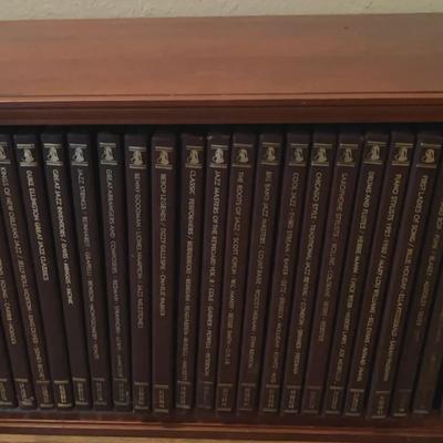 25 Jazz Album Collection with Wooden Cabinet