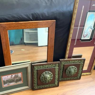 Framed Art & Mirror Collection Featuring Mexican Onix Tecali Wall Plaques