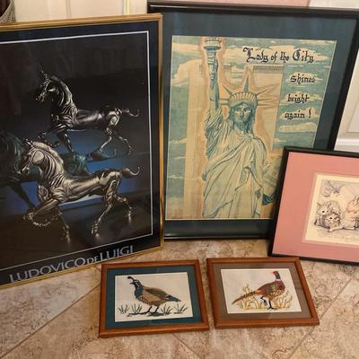 Framed Art and Needlepoint Collection Featuring Ludovico de Luigi Print