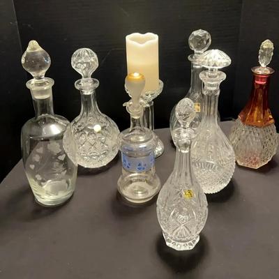Lead Crystal Decanters and Candleholder Collection