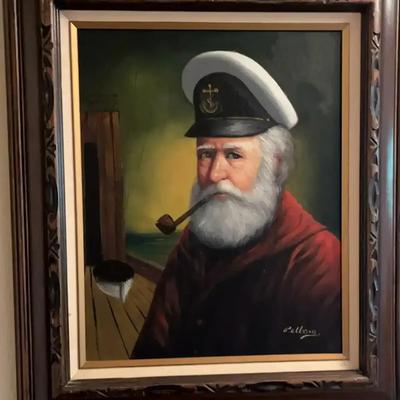 David Pelbam Oil Painting – Sea Captain with Pipe