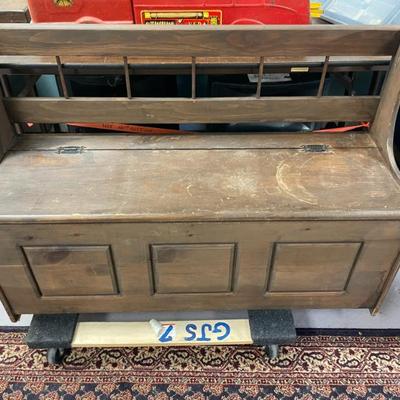 WOOD BENCH WITH STORAGE